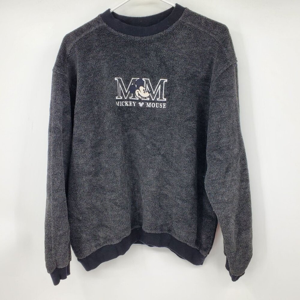 Vinatge The Disney Store Mickey Mouse Embroidered Carpet Feel Crewneck Small